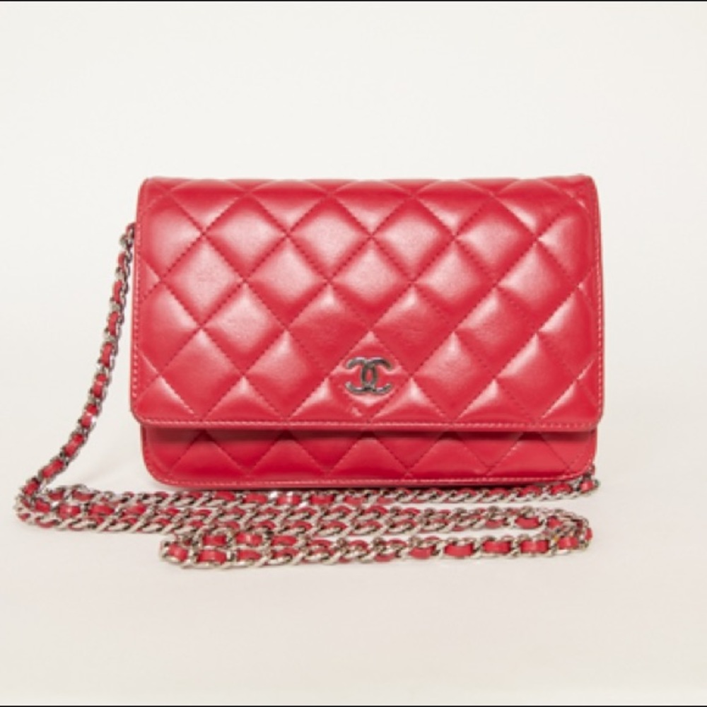 Chanel Lambskin Quilted Wallet on a Chain
